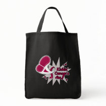 Kickin Cancer's Ass Throat Cancer Tote Bags