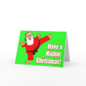 Kickin Santa Black Belt Christmas Cards