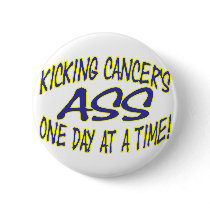 Kicking Cancer's Ass buttons by goldnsun Kicking Cancer's Ass buttons