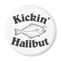 Kicking Halibut Fridge Magnets