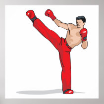 kicking kickboxer kickboxing graphic poster