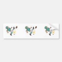 kicking off football player bumper stickers