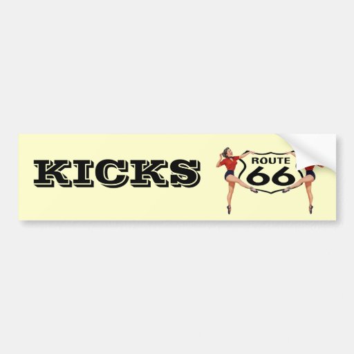 Kicks Gals Route 66 Sign Bumper Sticker Roadtrip Zazzle