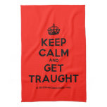 [Crown] keep calm and get traught  Kicthen Towels