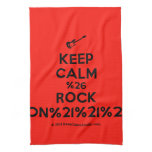 [Electric guitar] keep calm %26 rock on%21%21%21  Kicthen Towels