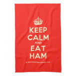 [Crown] keep calm and eat ham  Kicthen Towels