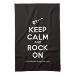 [Electric guitar] keep calm and rock on  Kicthen Towels