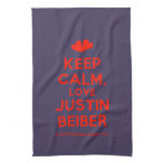 [Two hearts] keep calm, love justin beiber  Kicthen Towels