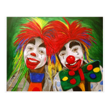 Kid Clowns  Painting Post Cards