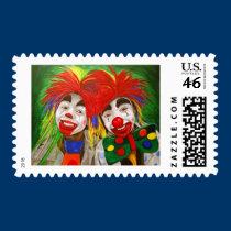 Kid Clowns  Painting stamps