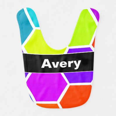 Kid Colored Hex Pattern Baby Bibs