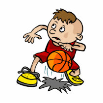 kid dribbling ball photo sculpture