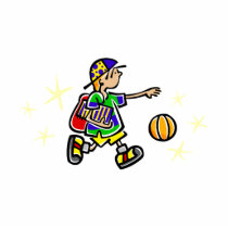 Kid Dribbling the Ball Photo Cut Outs