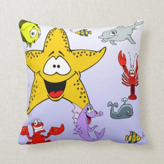 Kid Friendly Sea Creatures Pillow