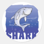 Kid Friendly Shark Round Sticker