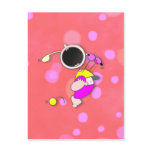 Kid golfer red postcards