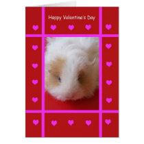 Kid Guinea Pig Valentine Card cards