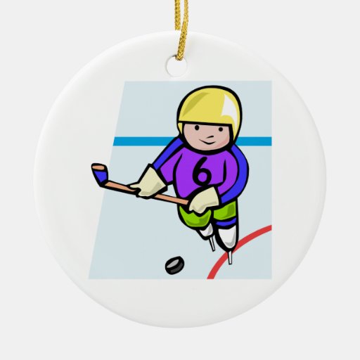 Kid Hockey Player Christmas Tree Ornament