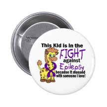 Kid In The Fight Against Epilepsy Pinback Buttons