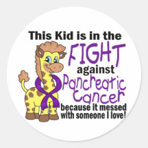 Kid In The Fight Against Pancreatic Cancer Stickers