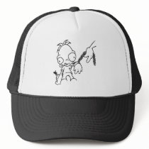 Kid in tow black print mesh hat