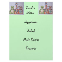 kid menu custom invitation