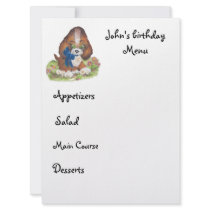 kid menu personalized invitation