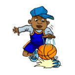 Kid playing basketball photo sculpture