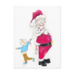 Kid tugging on Santa's Beard Post Cards