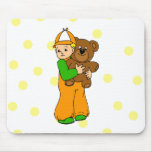 Kid with Bear Mouse Pad