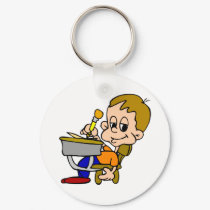 Kid Writing At Desk keychains by BackToSchoolDays Kid Writing At Desk keychains