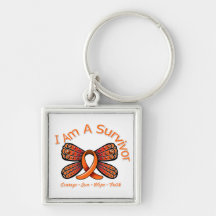 Kidney Cancer Butterfly I Am A Survivor v2 Key Chains