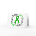 Kidney Cancer Faith Love Cure (Green Ribbon) cards by shopforawareness Kidney Cancer Faith Love Cure (Green Ribbon) cards