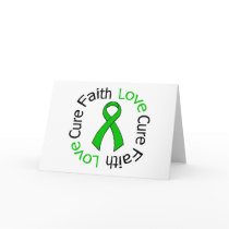 Kidney Cancer Faith Love Cure (Green Ribbon) cards by shopforawareness Kidney Cancer Faith Love Cure (Green Ribbon) cards