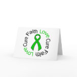 Kidney Cancer Faith Love Cure (Green Ribbon) cards