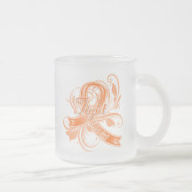 Kidney Cancer Fight Like a Girl Flourish v2 Coffee Mugs