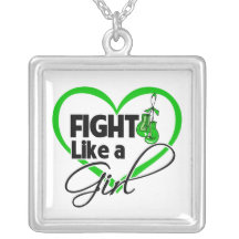 Kidney Cancer Fight Like a Girl Heart Necklaces