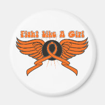 Kidney Cancer Fight Like A Girl Wings 2 Fridge Magnets