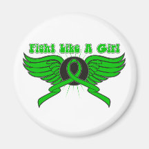 Kidney Cancer Fight Like A Girl Wings Fridge Magnets