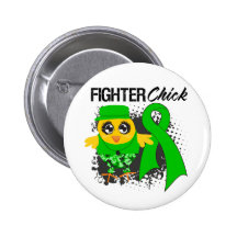 Kidney Cancer Fighter Chick Grunge Pinback Buttons