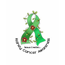 Kidney Cancer FLOWER RIBBON 1 (Green) t-shirts