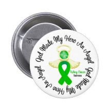 Kidney Cancer God Made My Hero An Angel (Green) Pin