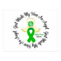Kidney Cancer God Made My Hero An Angel (Green) Post Cards