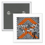 Kidney Cancer Graffiti Wall Fight Like A Girl v2 buttons