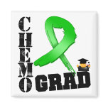 Kidney Cancer Green Ribbon Chemo Grad (green) magnets