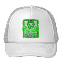 Kidney Cancer Hope Butterfly Portrait Green Ribbon Mesh Hat