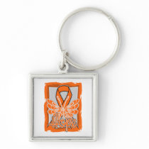 Kidney Cancer Hope Butterfly Portrait Keychain