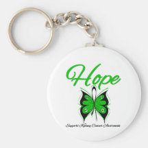 Kidney Cancer Hope Butterfly Ribbon v2 Key Chains