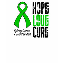 Kidney Cancer Hope Love Cure Ribbon t-shirts