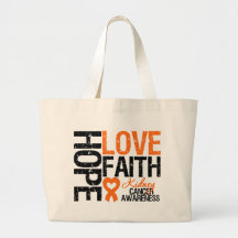 Kidney Cancer Hope Love Faith Bags